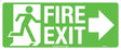 Exit/Entry Sign - Fire Exit With Arrow Right  Poly