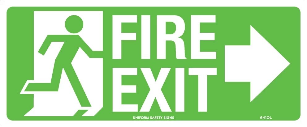 Exit/Entry Sign - Fire Exit With Arrow Right  Poly