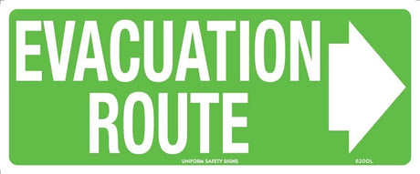 Exit/Entry Sign - Evacuation Route With Right Arrow  Poly