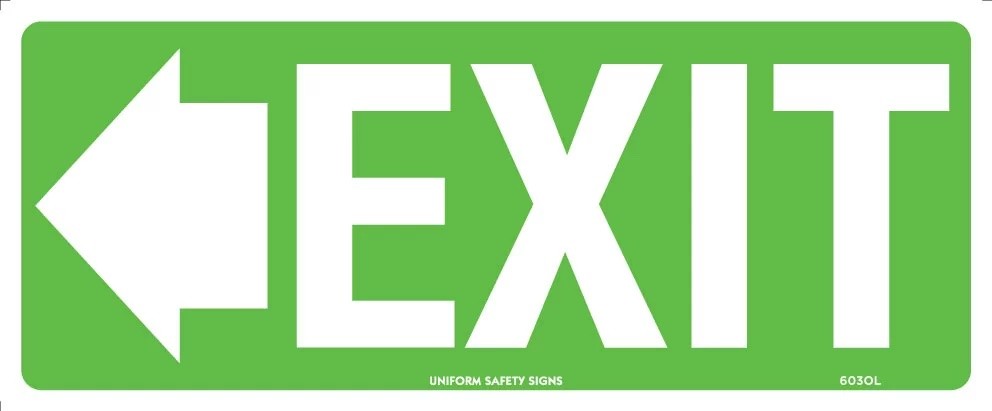 Exit/Entry Sign - Exit With Left Arrow  Poly