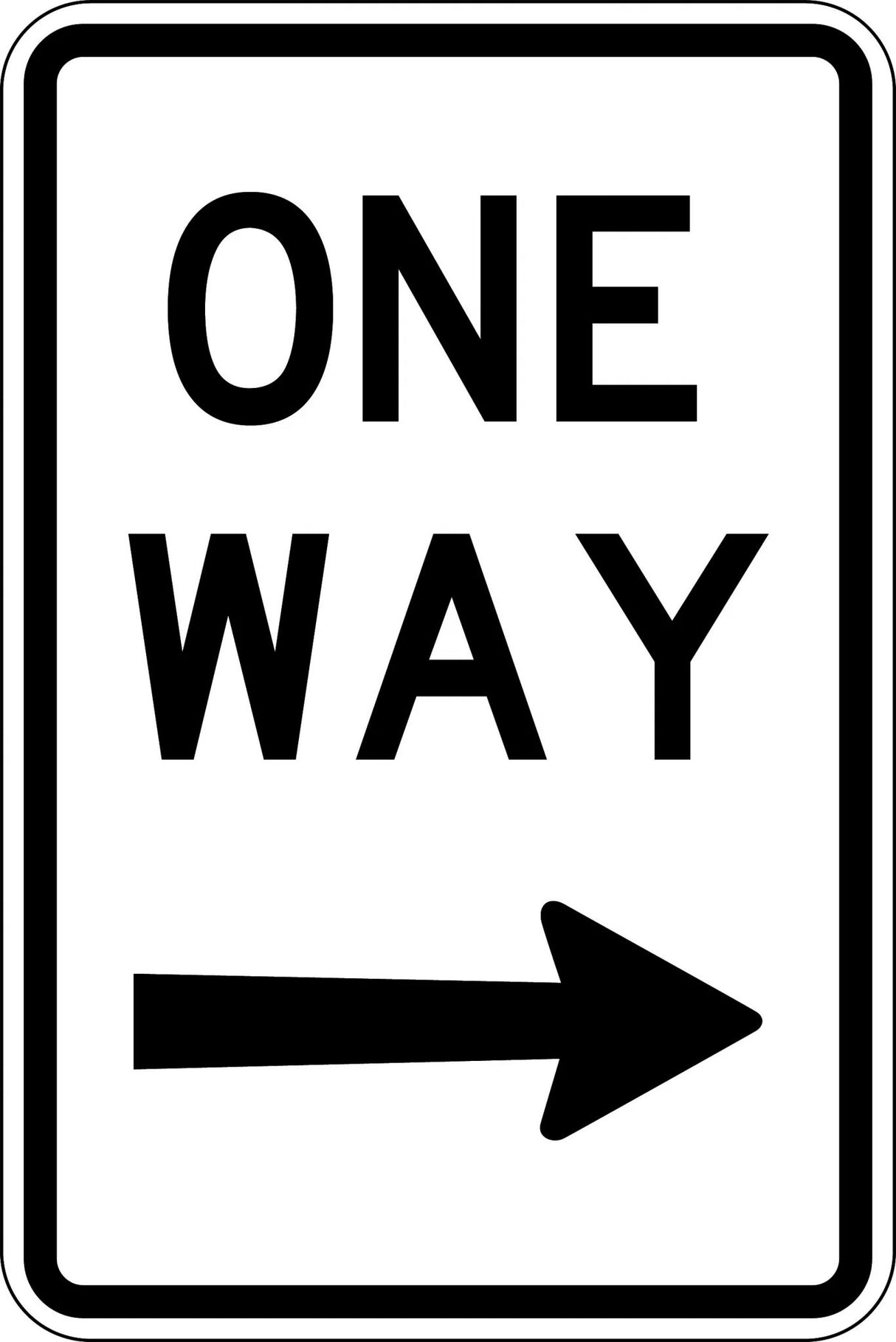 Road Sign - One Way, Right Arrow  Metal