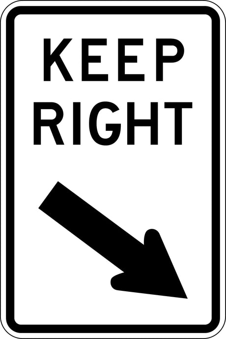 Road Sign - Keep Right  Metal