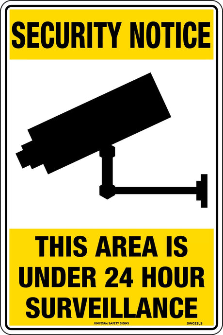 Security Sign - This Area Is Under 24 Hour Surveillance  Metal