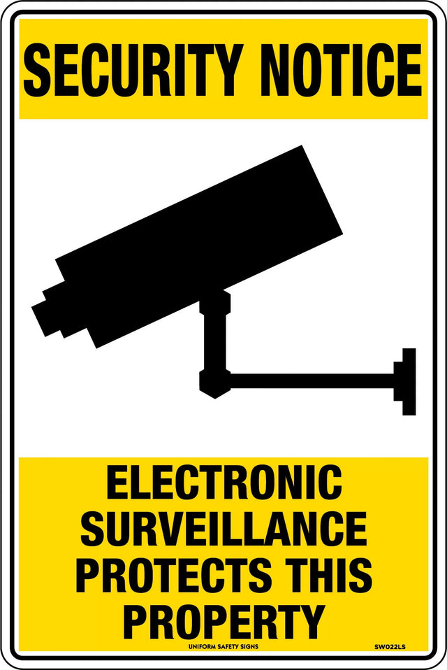 Security  Sign - Electronic Surveillance Protects This Property  Poly