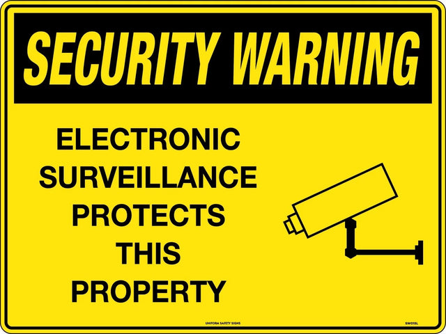 Security Sign - Electronic Surveillance Protects This Property  Poly