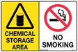 General Sign - Chemical Storage Area/No Smoking  Metal