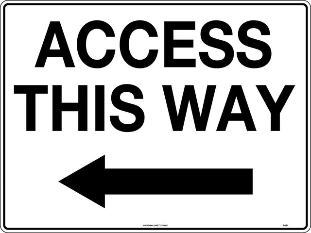 General Sign - Access This Way Left Arrow  Metal