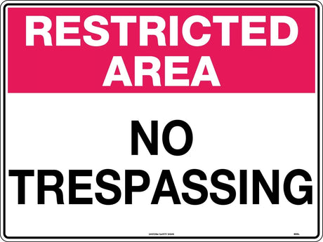 General Sign -  Restricted Area No Trespassing  Metal