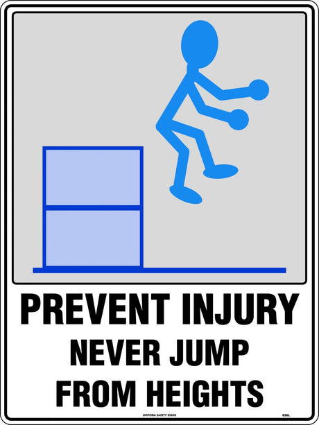 General Sign - Prevent Injury Never Jump From Heights  Poly