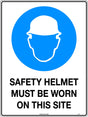 Mandatory Sign - Safety Helmets Must Be Worn On This Site  Metal