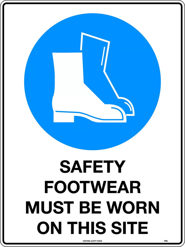 Mandatory Sign - Safety Footwear Must be Worn on This Site  Poly