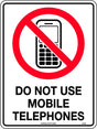 Prohibition Sign - Do Not Use Mobile Telephones  Poly