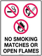 Prohibition Sign - No Smoking Matches or Open Flames  Poly