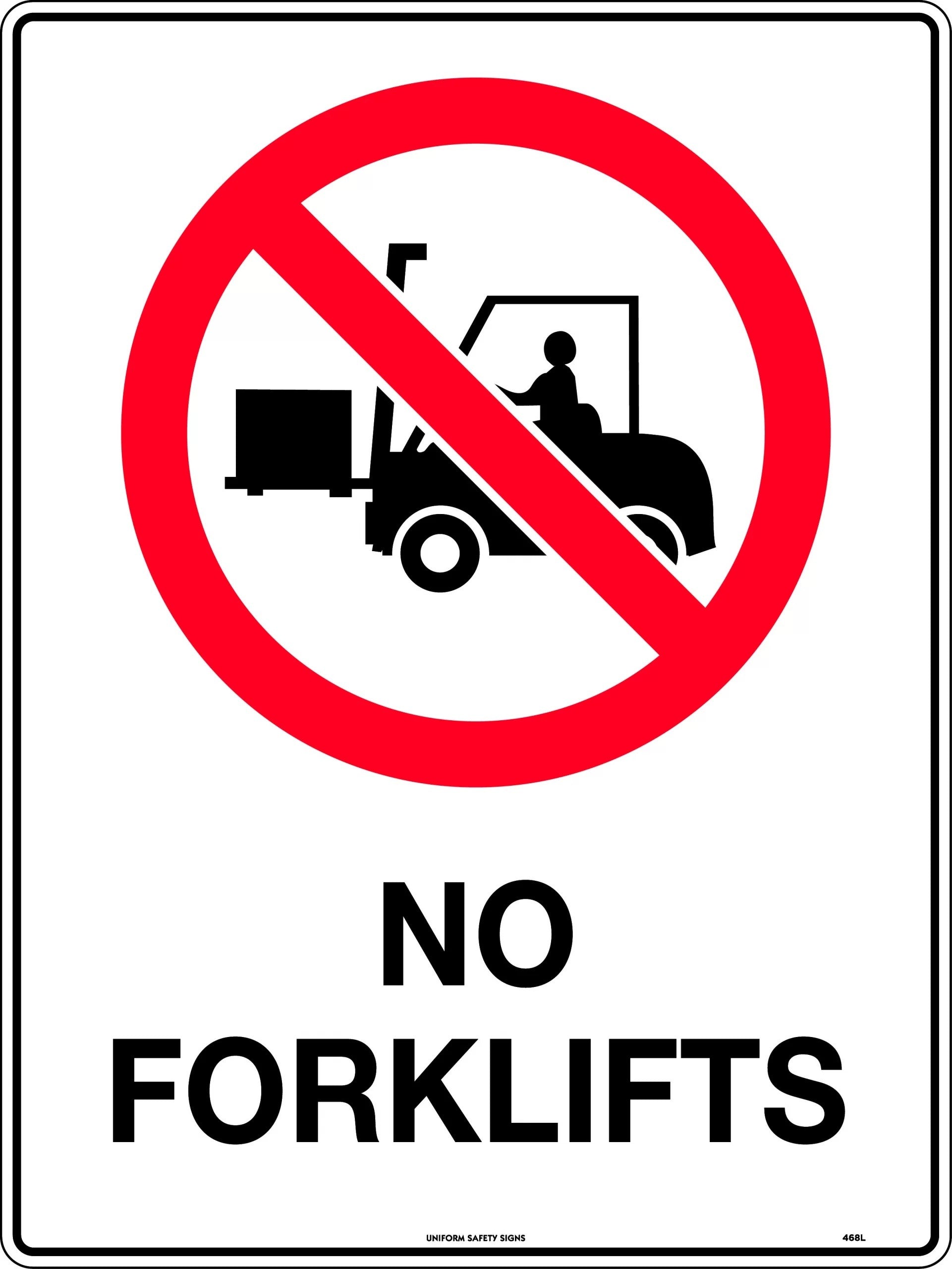 Buy Prohibition Sign - No Forklifts Online | $33.00 AUD