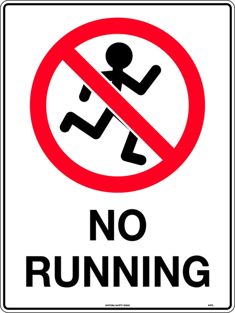 Prohibition Sign - No Running  Poly