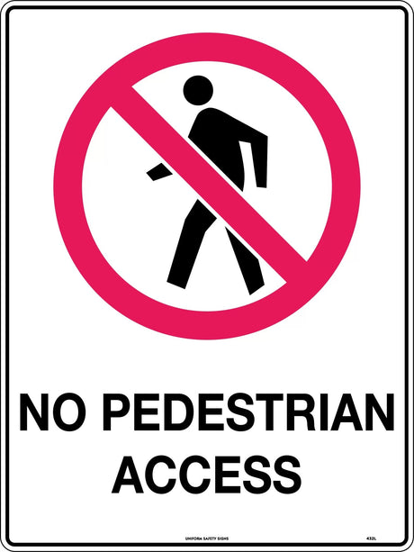 Prohibition Sign - No Pedestrian Access  Poly