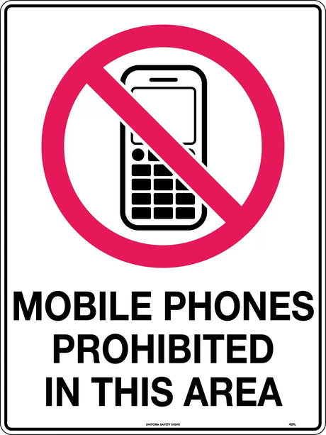 Prohibition Sign - Mobile Phones Prohibited in This Area  Poly