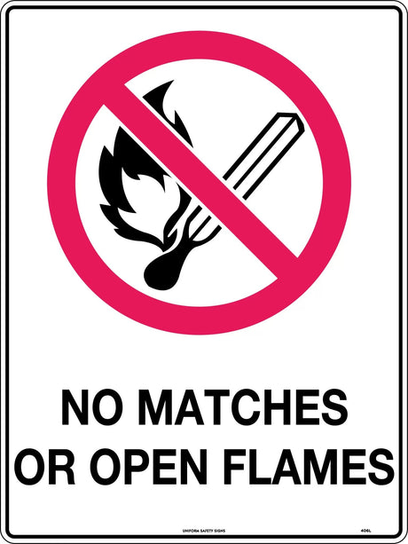 Prohibition Sign - No Matches or Open Flames  Poly