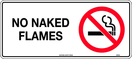 Prohibition Sign - No Naked Flames  Metal