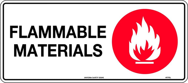 Prohibition Sign - Flammable Materials  Poly