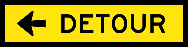 Boxed Edge Sign - Detour Left or Right Arrow