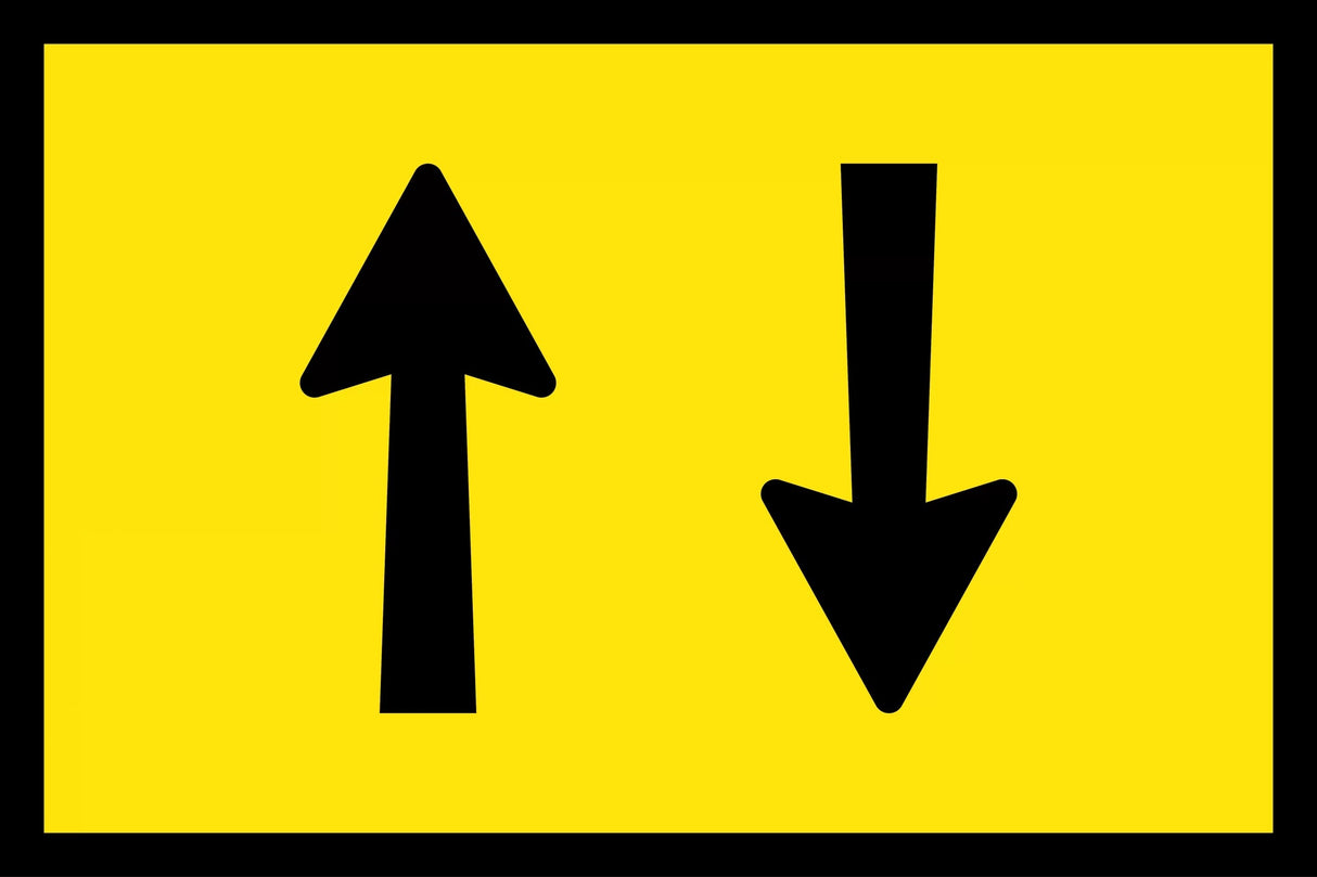 Boxed Edge Sign - Two Way Traffic