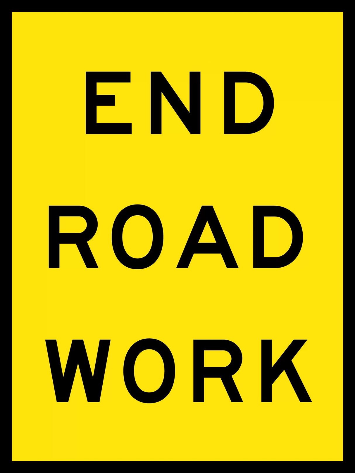 Boxed Edge Sign - End Road Work