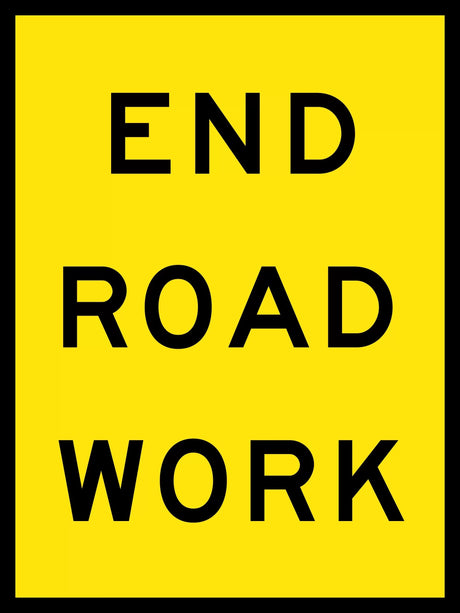 Boxed Edge Sign - End Road Work