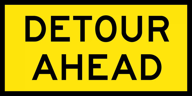 Boxed Edge Sign - Detour Ahead