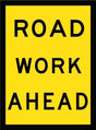 Boxed Edge Sign - Road Work Ahead