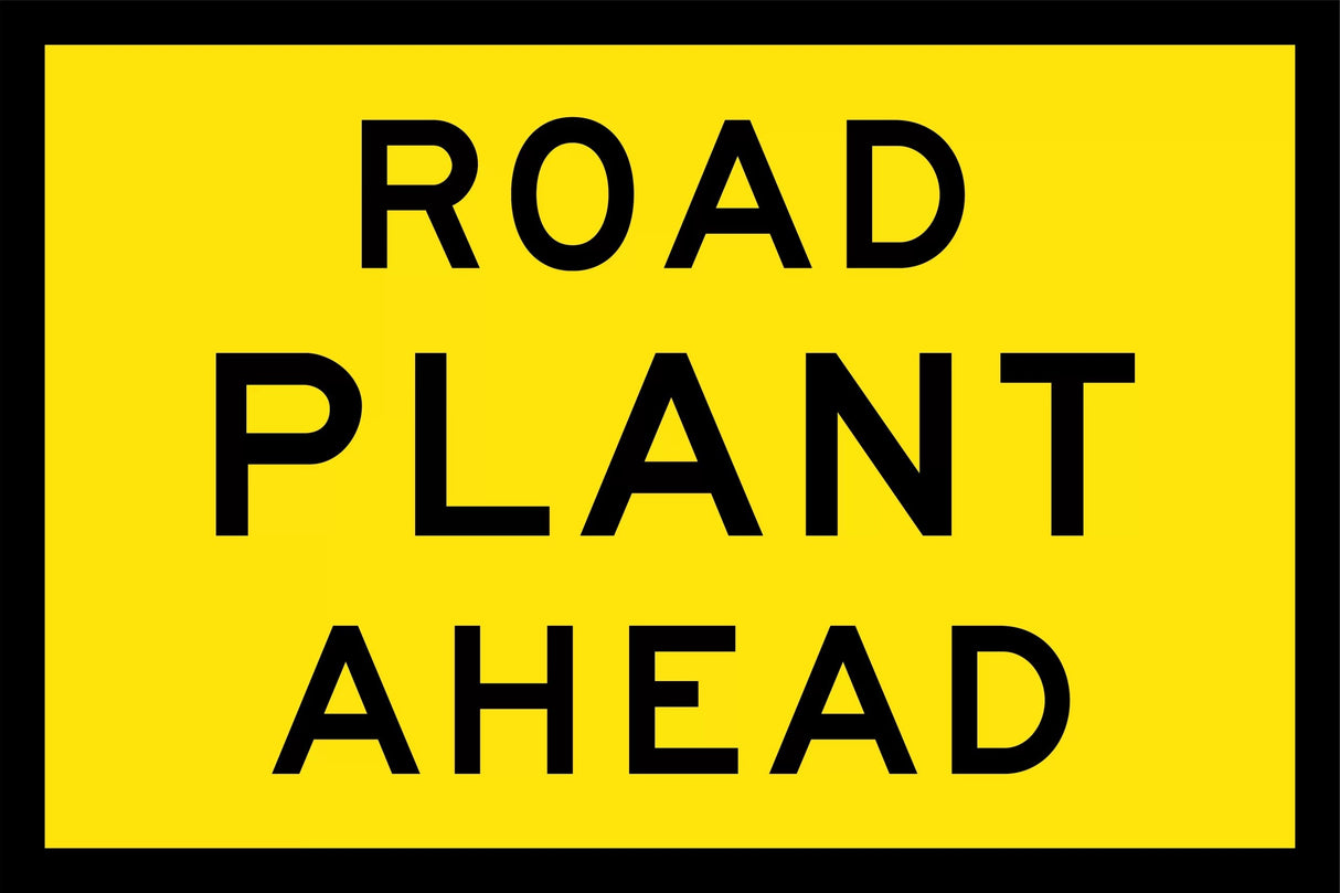 Boxed Edge Sign - Road Plant Ahead