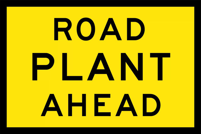 Boxed Edge Sign - Road Plant Ahead