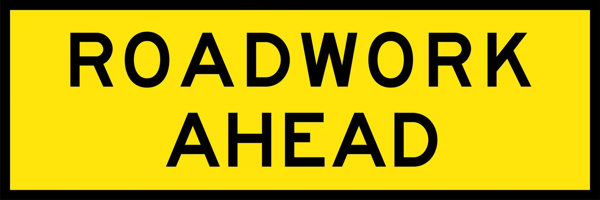 Boxed Edge Sign - Roadwork Ahead