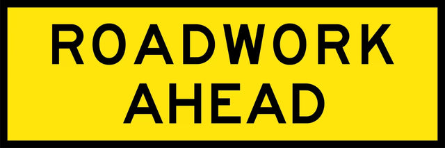 Boxed Edge Sign - Roadwork Ahead