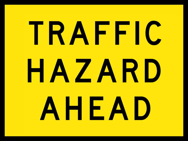 Boxed Edge Sign - Traffic Hazard Ahead