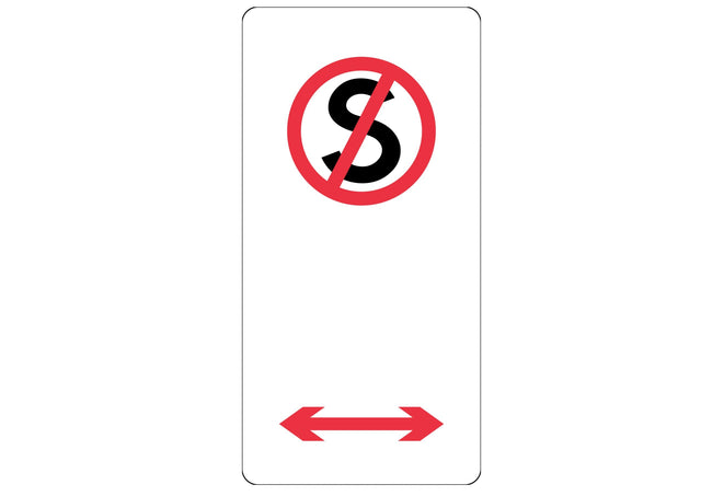 Parking Sign - No Standing With Double Arrow  Aluminium