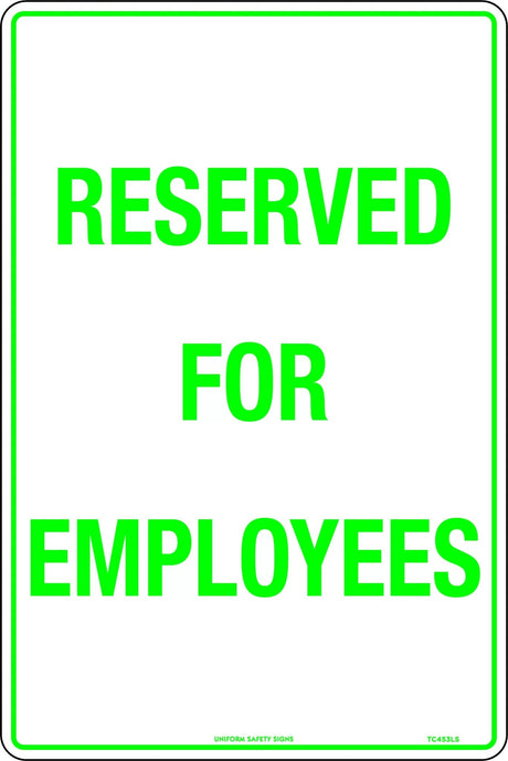 Parking Sign - Reserved for Employees  Metal