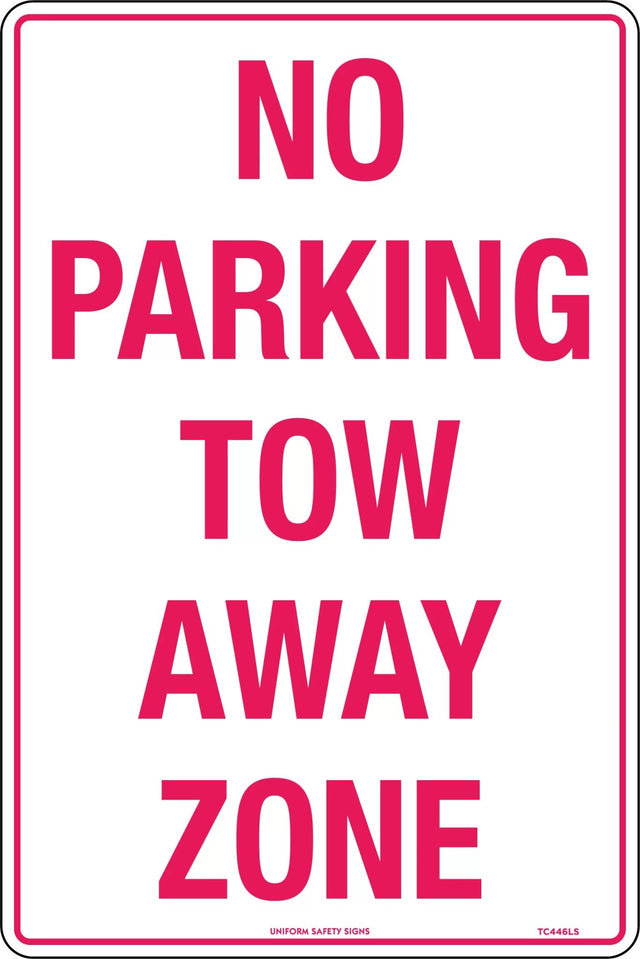 Parking Sign - No Parking Tow Away Zone  Metal