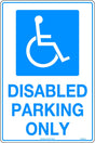 Parking Sign - Disabled Parking Only  Metal