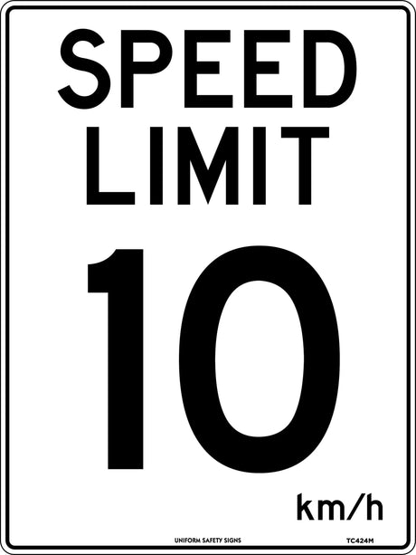 Speed Limit Sign - Speed Limit 10  Metal