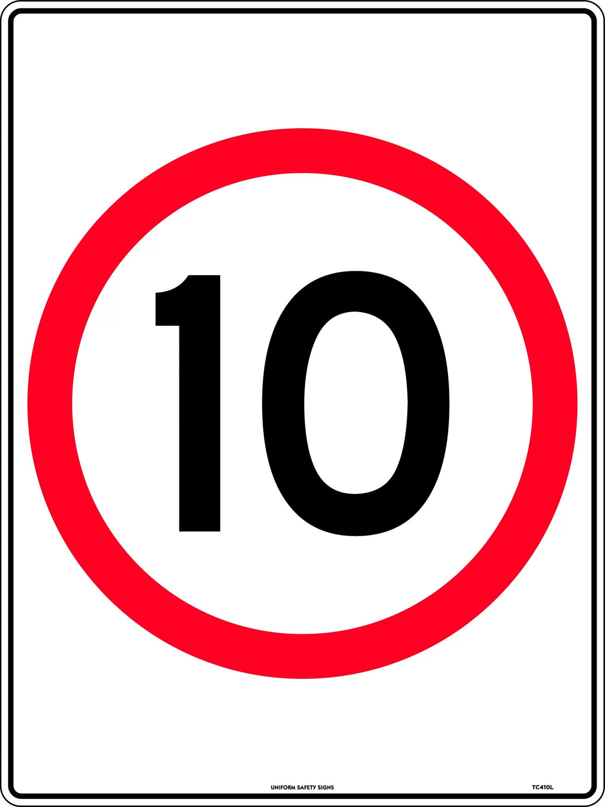 Speed Limit Sign - 10km Speed In Roundel  Poly