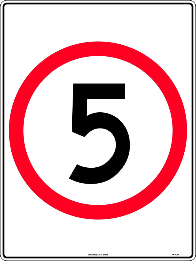 Speed Limit Sign - 5km Speed In Roundel  Poly