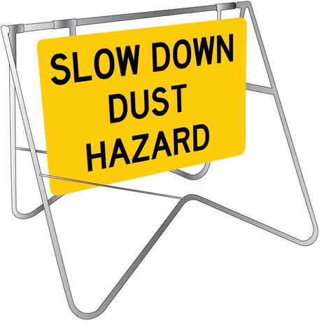 Swing Stand Signage - Slow Down Dust Hazard