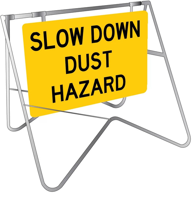 Swing Stand Signage - Slow Down Dust Hazard