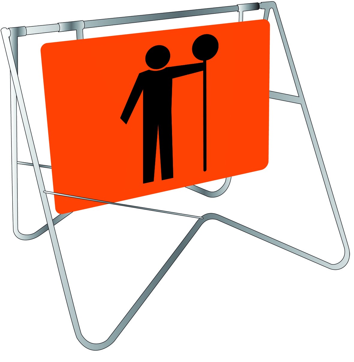 Swing Stand Signage - Symbolic Stop/Slow Man