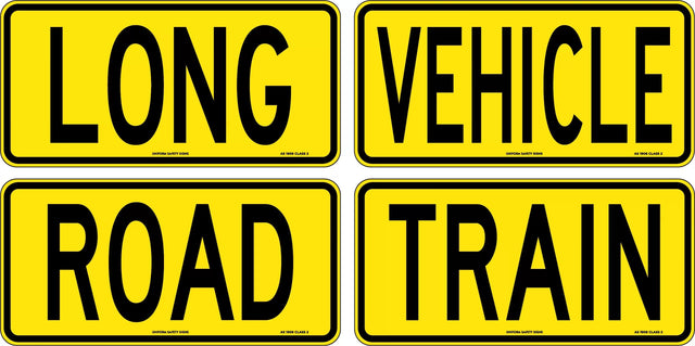 Vehicle Sign - Long Vehicle / Road Train Double Sided Class 2 Metal