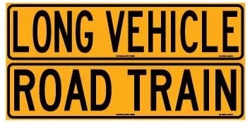 Vehicle Sign - Road Train / Long Vehicle Double Sided  Class 2 Metal