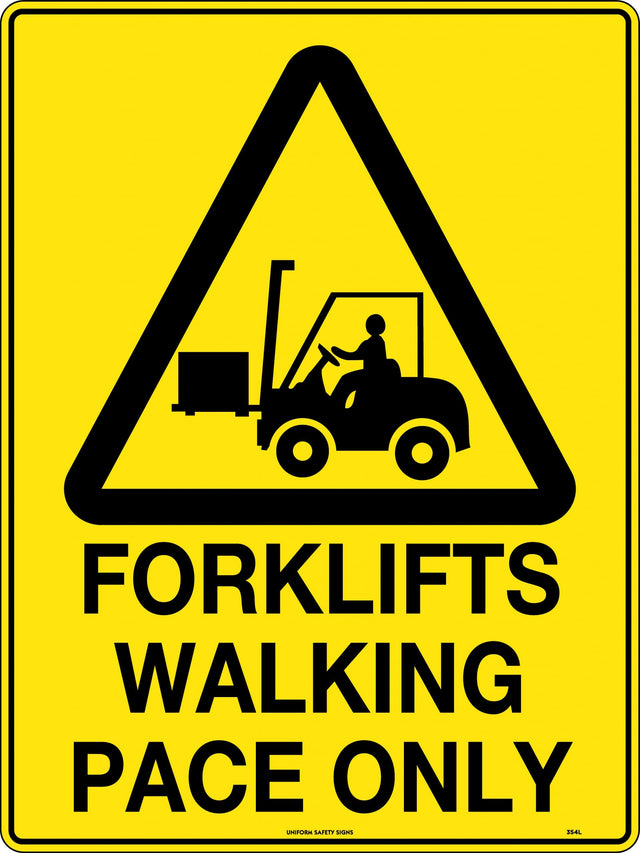 Caution Sign - Forklifts Walking Pace Only  Poly