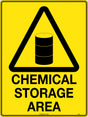 Caution Sign - Chemical Storage Area Clear  Poly