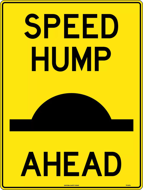 Road Sign - Speed Hump Ahead Poly